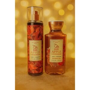 Bath & Body Works Ruby Apple & Rosewood‎ Fragrance Mist & Shower Gel Set